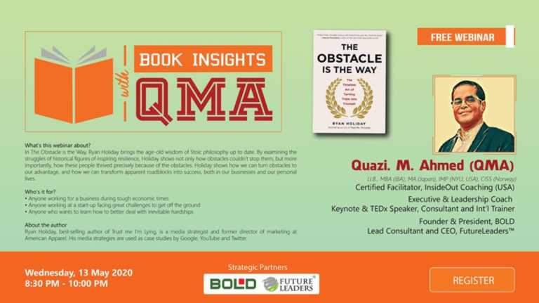 Book Insights with QMA: The Obstacle Is The Way by Ryan Holiday